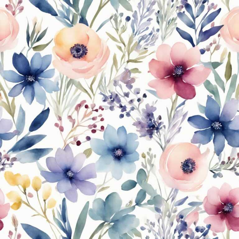 Watercolor Floral Pattern Wallpaper