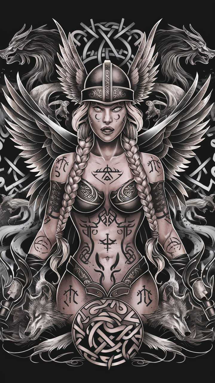 viking valkyrie tattoo design 