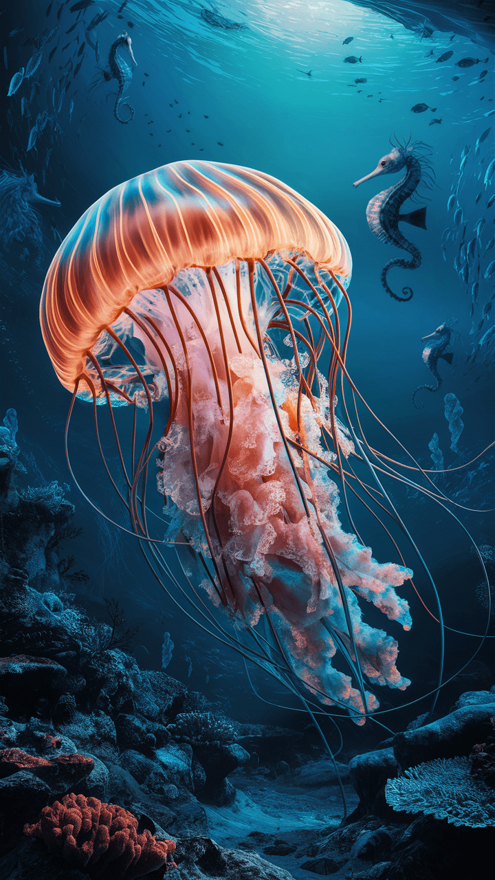 Stunning Jellyfish Drawing Wallpaper for Your Desktop