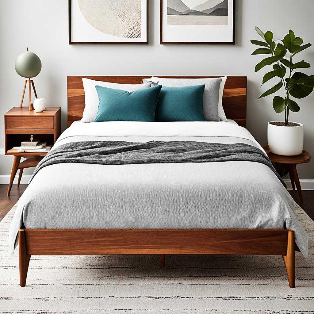 Sustainable mid century modern bed frame