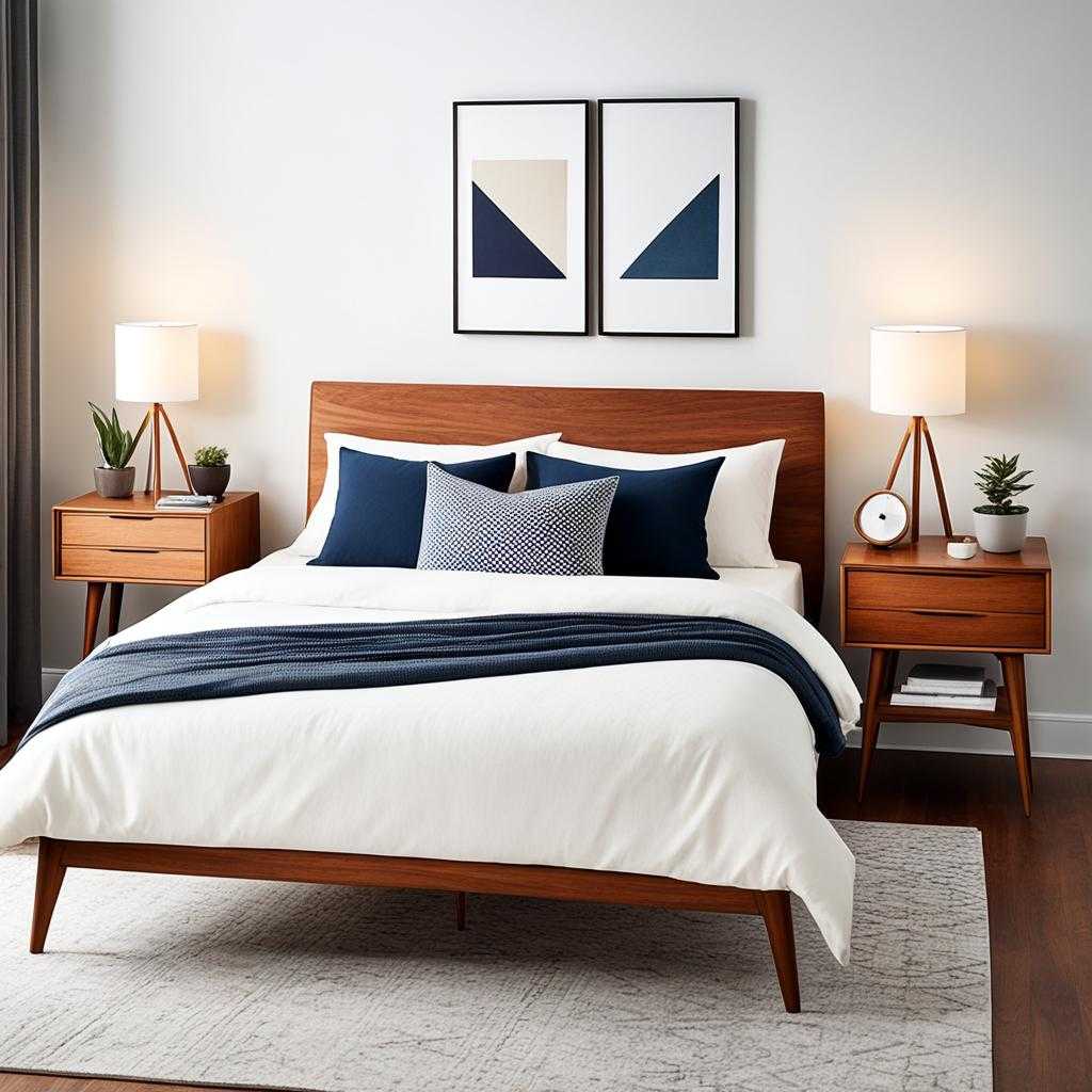 mid century modern bed frame