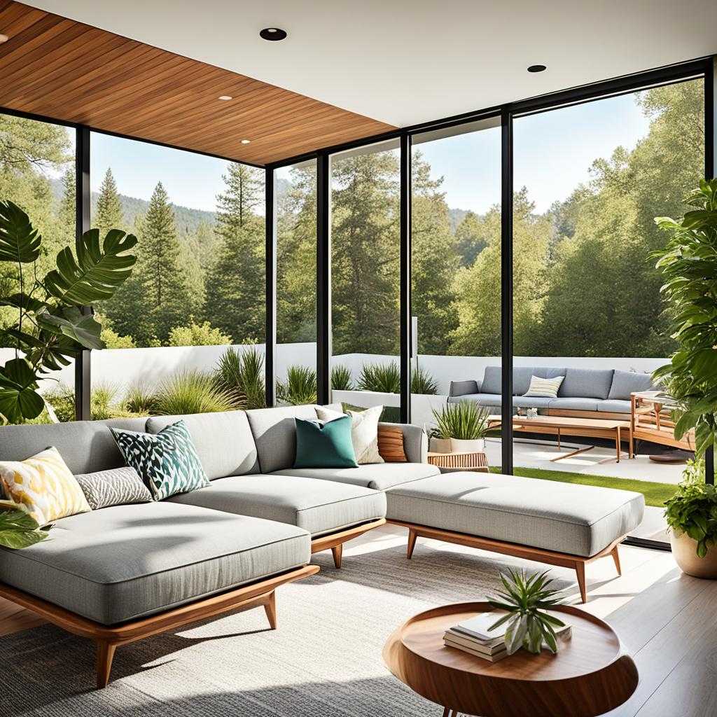 mid century modern indoor outdoor living