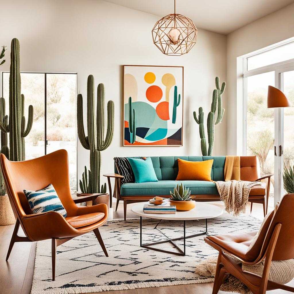 mid century modern living room