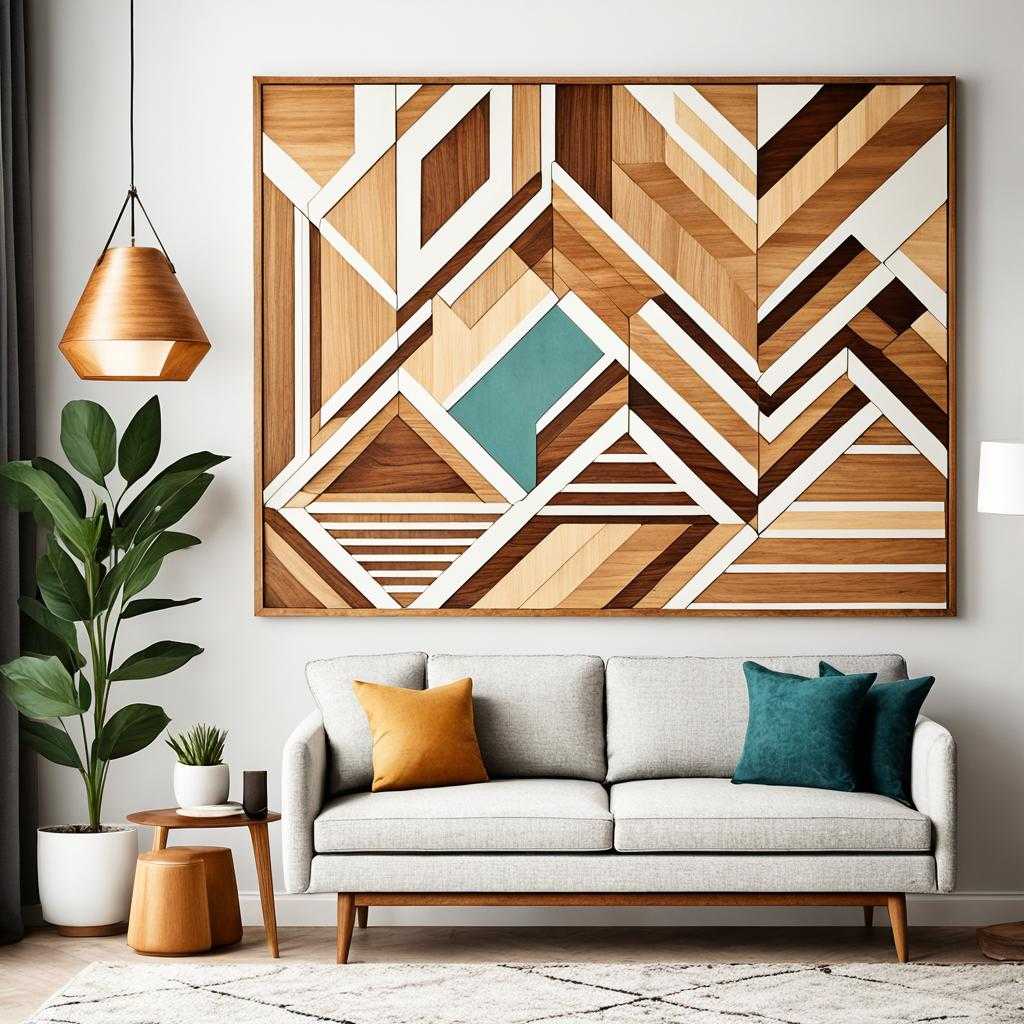 mid century modern wood wall art