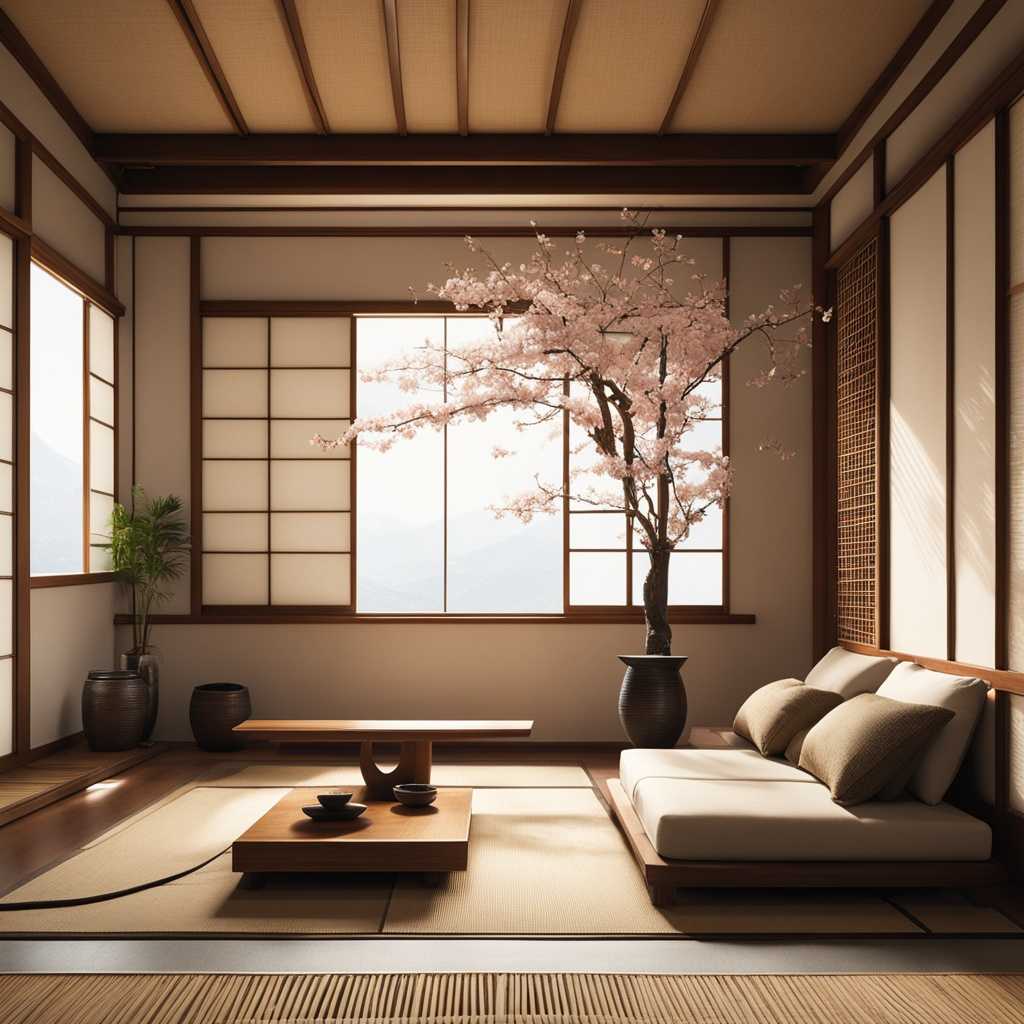 natural materials in Japanese living room design natural materials in Japanese living room design