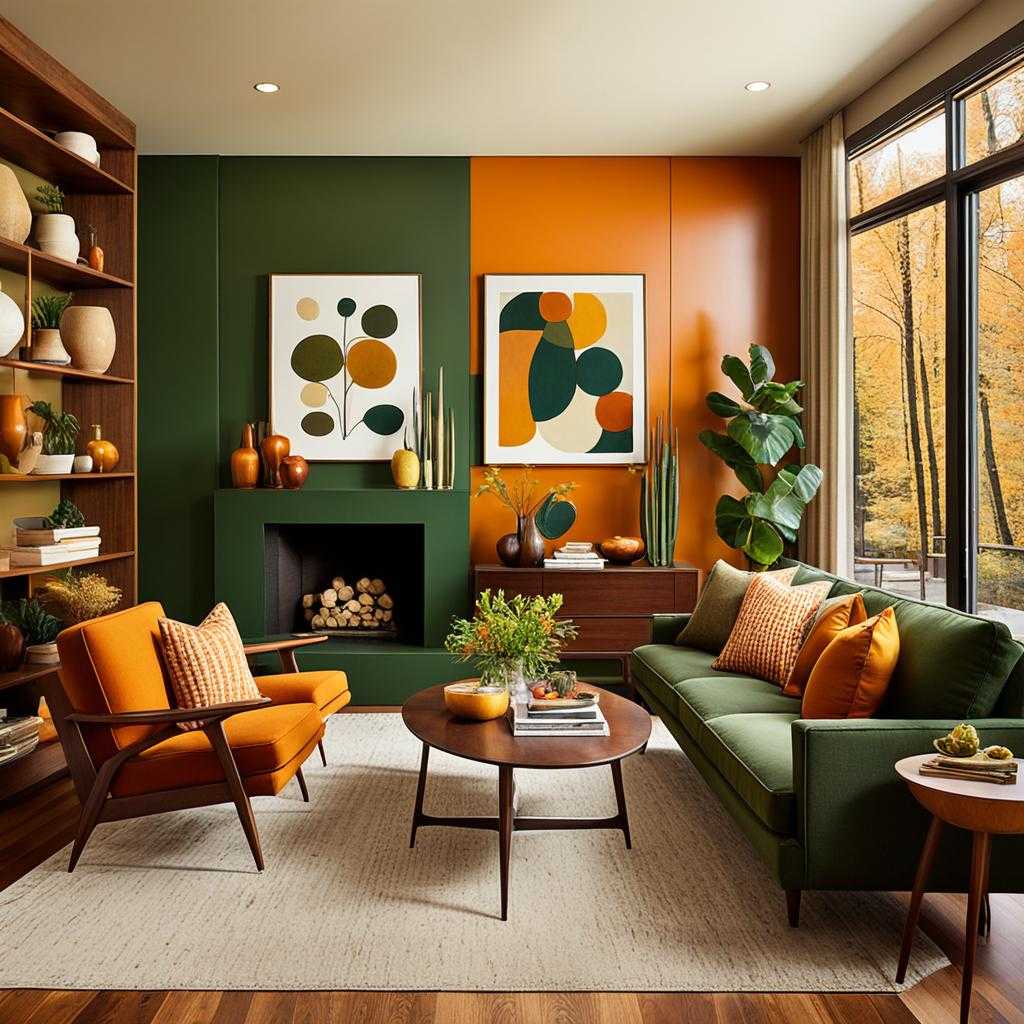 warm mid century modern color schemes