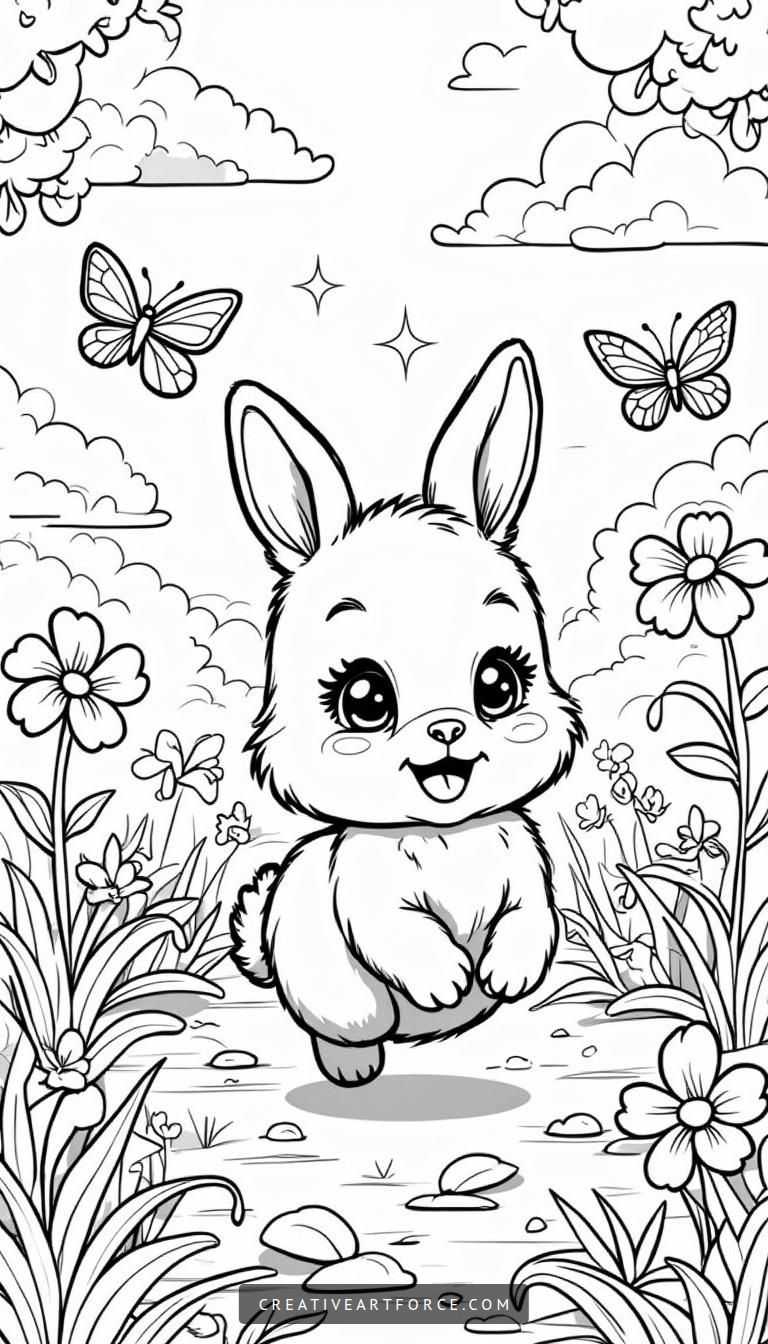 Spring Coloring Scene