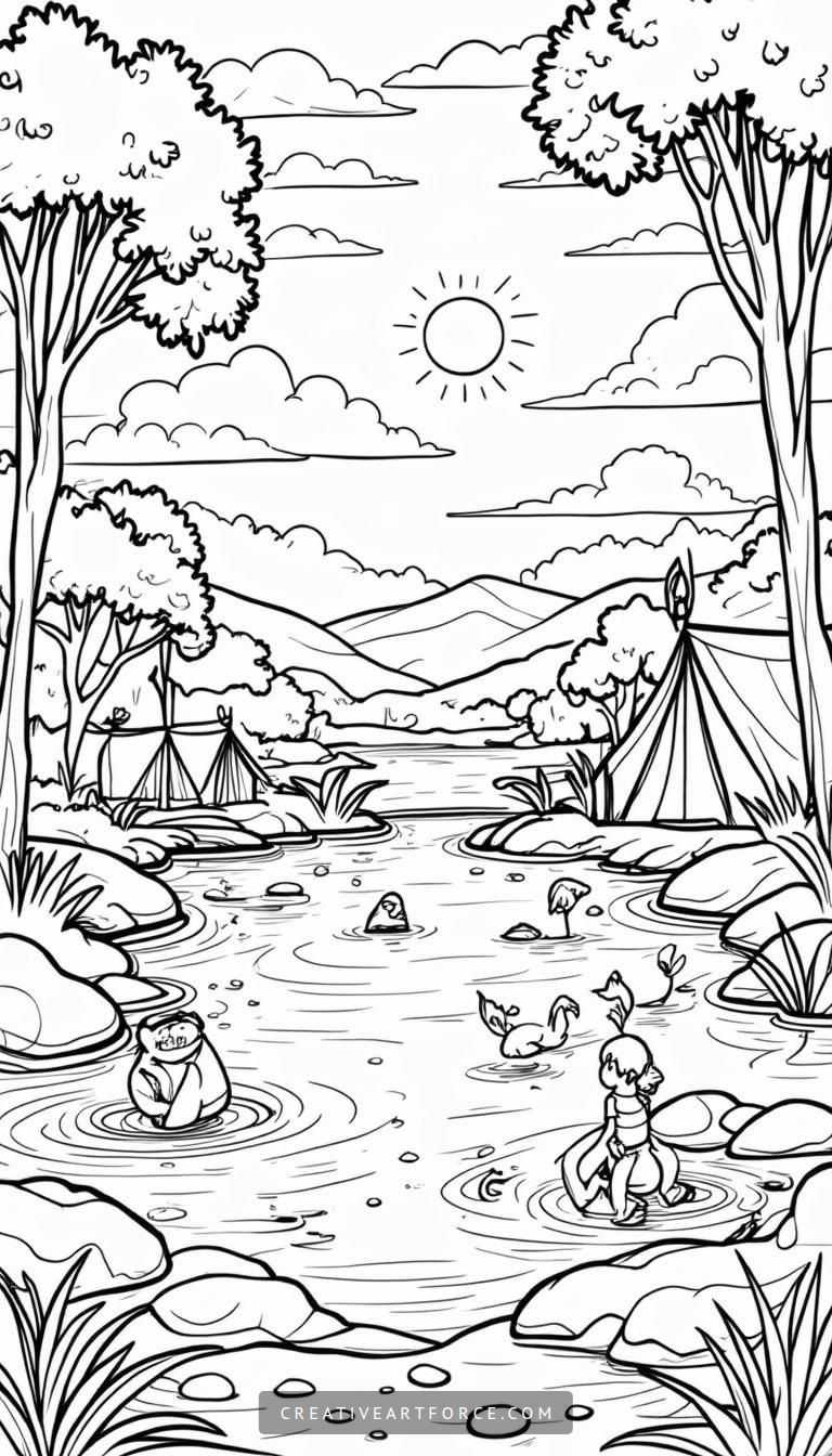 Summer Camp Coloring Page - Download Now Summer Camp Coloring Page
