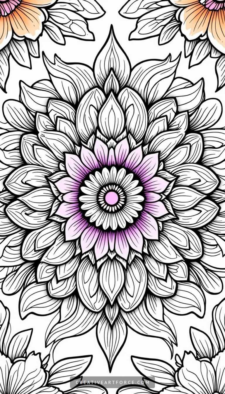 Intricate mandala surrounded by nature