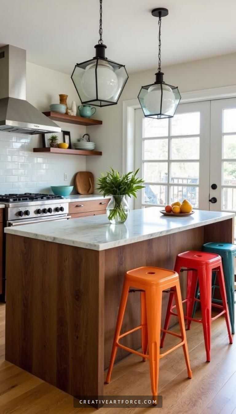 Mid-century kitchen island design