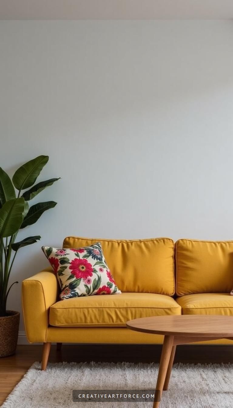 Mid Century Modern Mustard Sofa