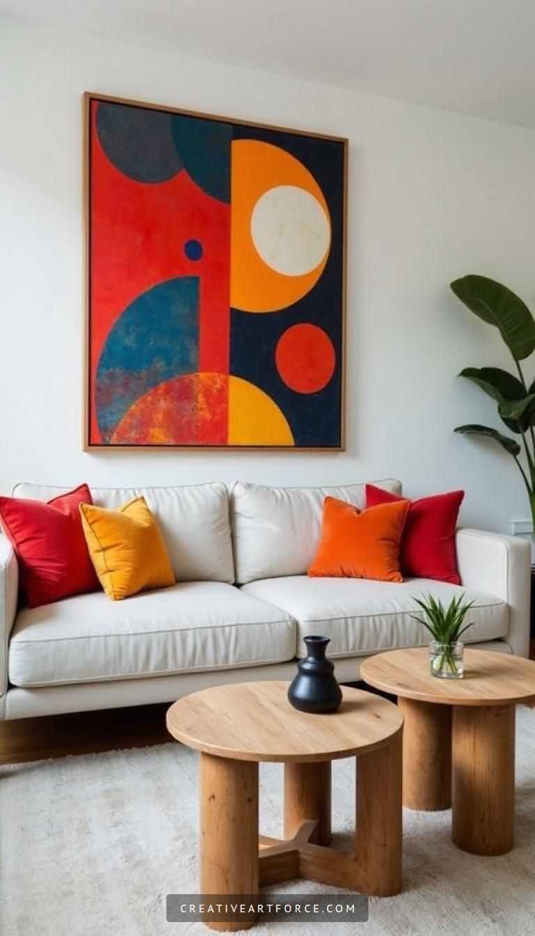 Bold Geometric Art and Mid Century Modern Decor