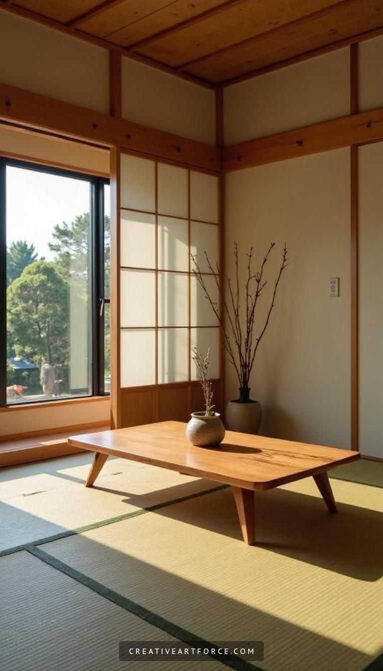 Serene Japanese Living Room Design