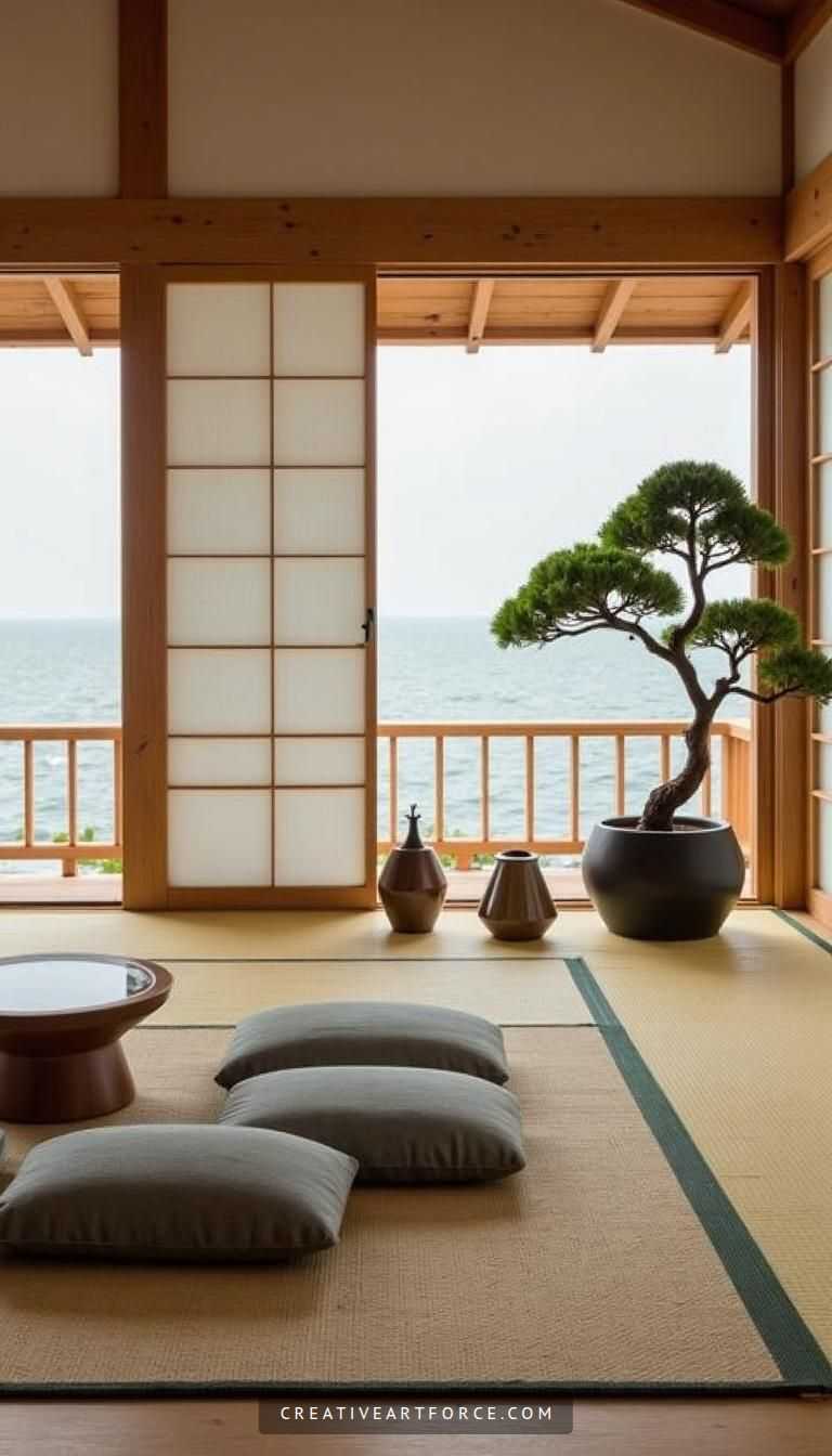 Japanese Living Room with Zen Aesthetics