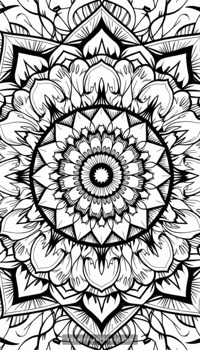 Color Your World with This Stunning Mandala Coloring Page Intricate Mandala Coloring Page