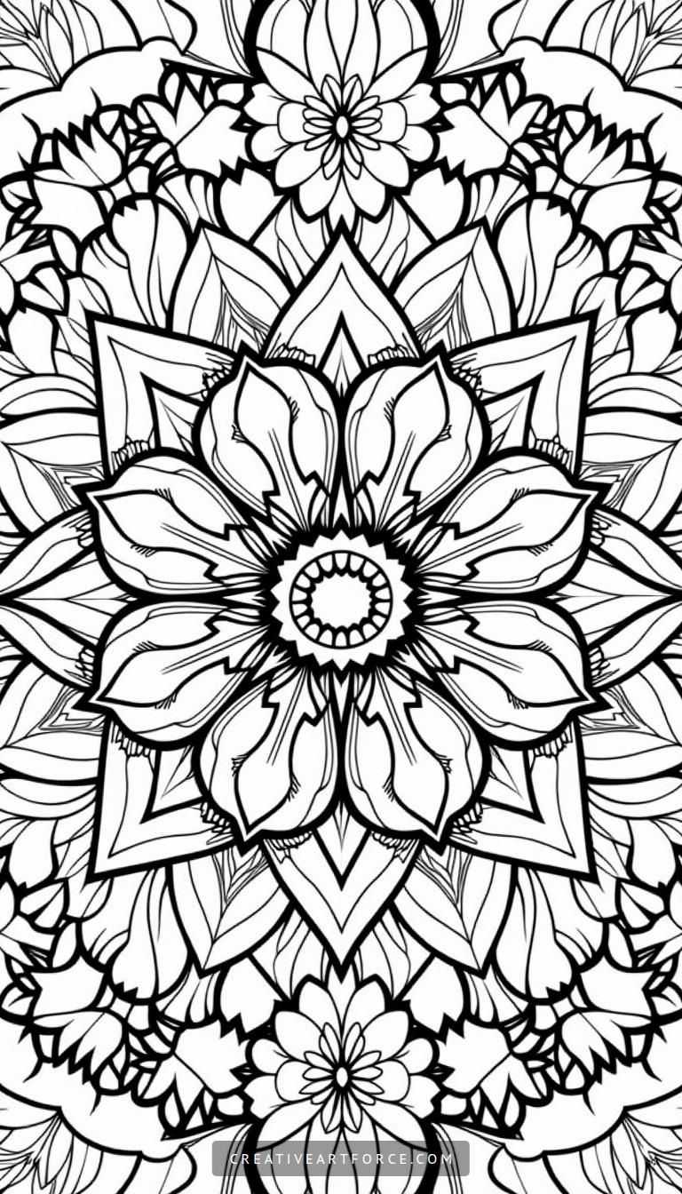 Intricate Mandala Coloring Page