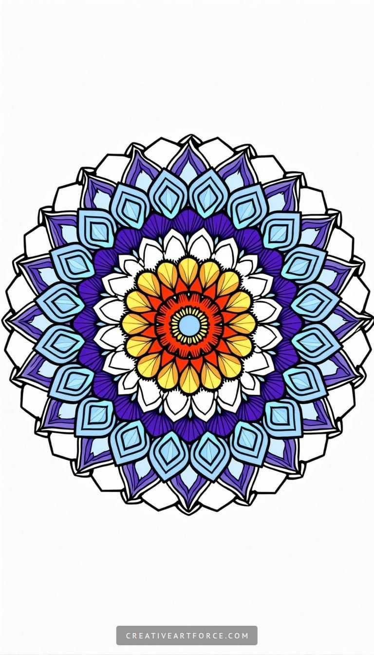 Vibrant Mandala Coloring Page