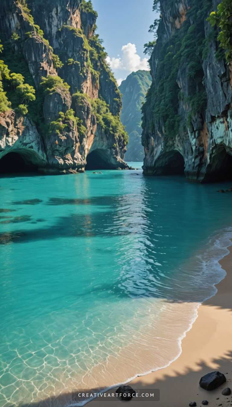 Serene underwater landscape wallpaper enhances home decor for a peaceful environment