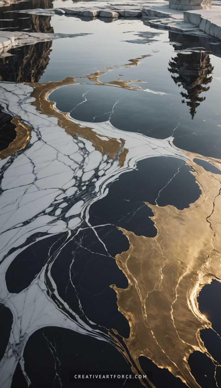 Blush pink apples surrounded by marble water, a gorgeous surreal aesthetic for creative minds.