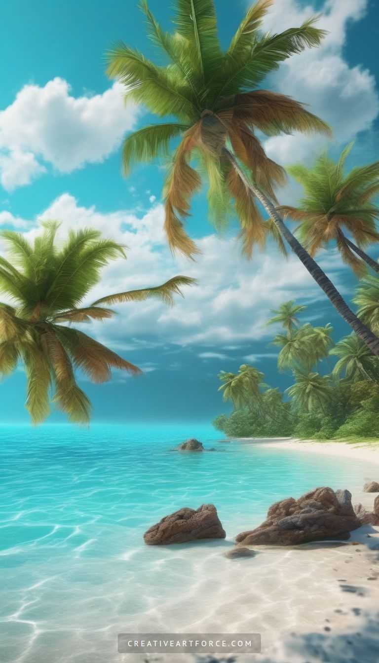 Colorful tropical sea view from a seaside cave