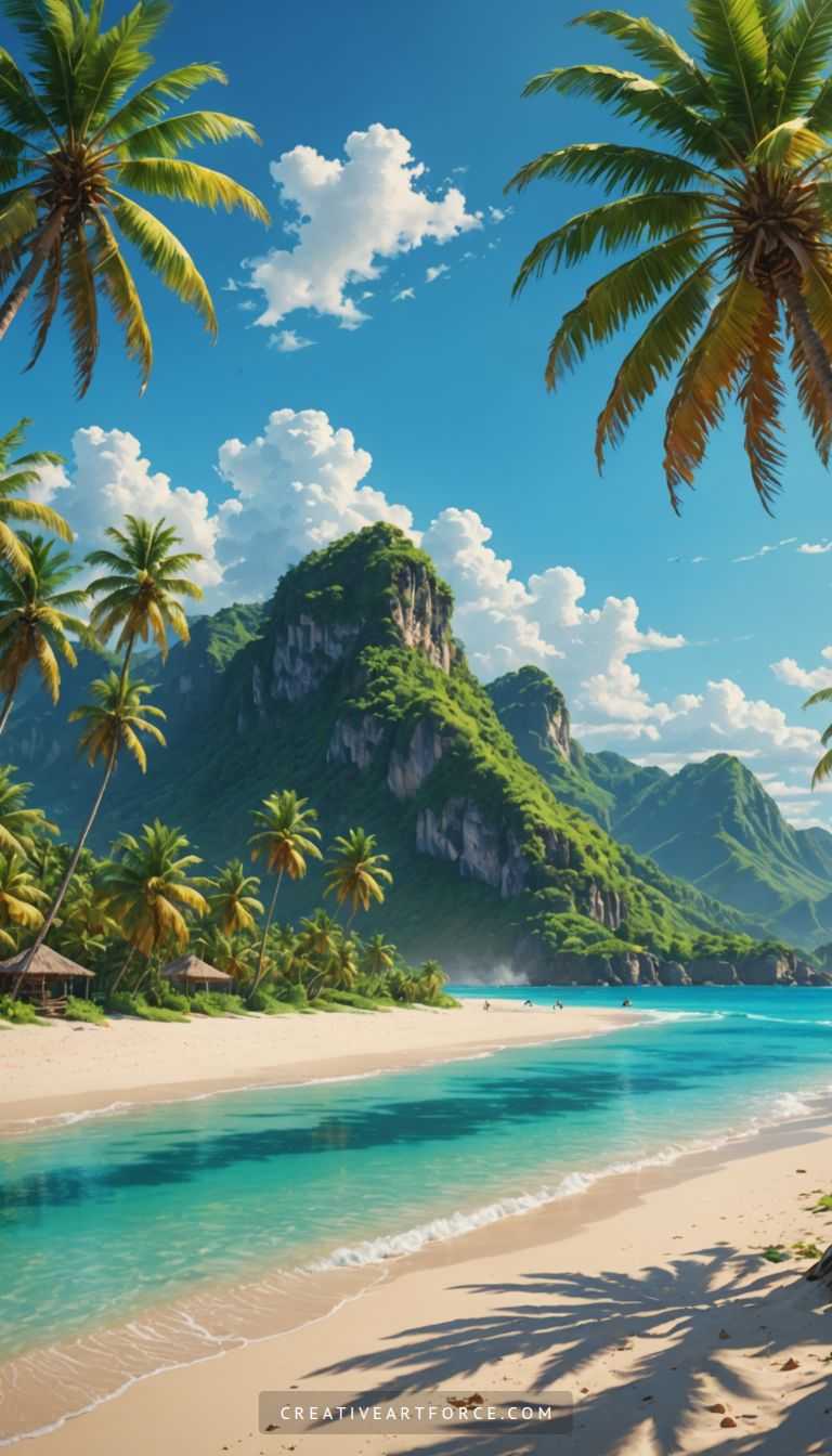 Scenic view of mountains, ocean, and golden light in a tranquil setting