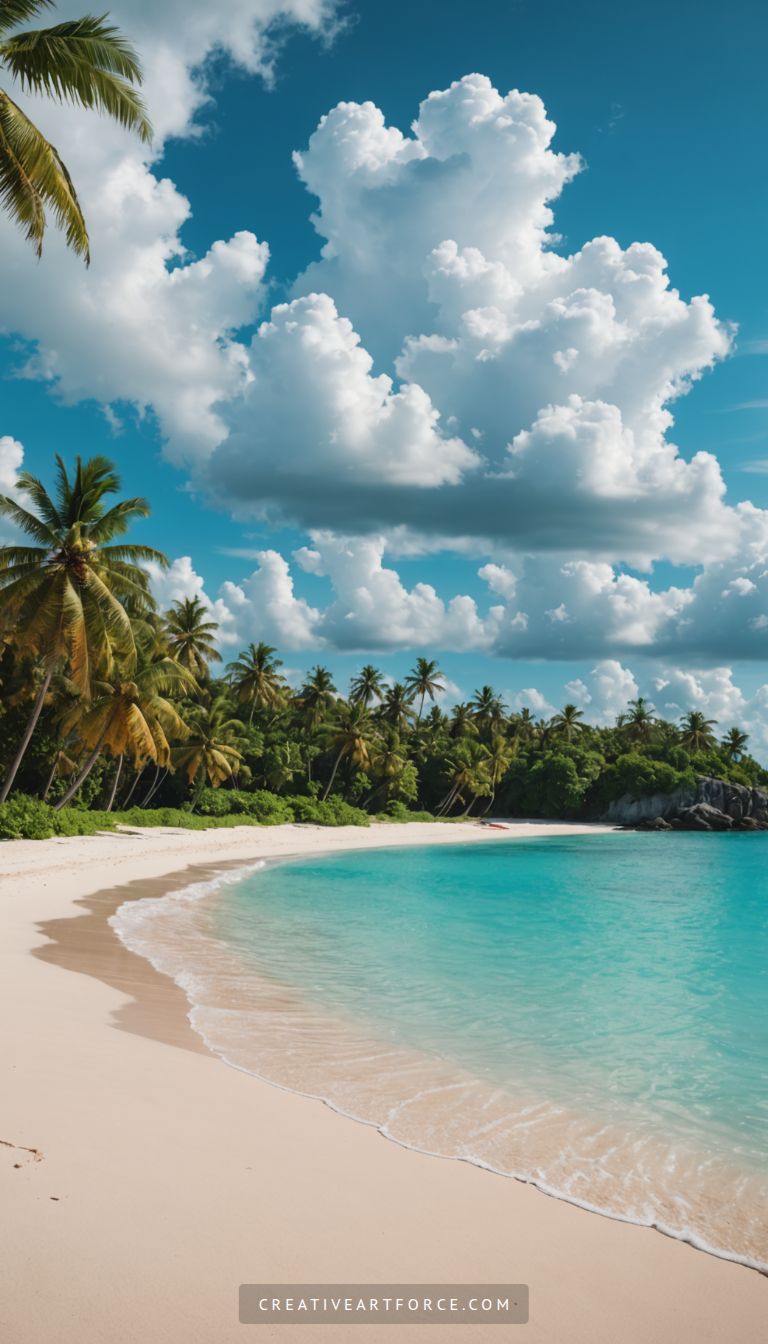 Crystal clear turquoise water of a tropical beach cove